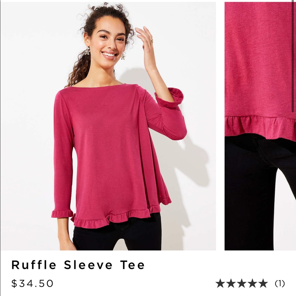 Ruffle sleeve tee, also have it in white